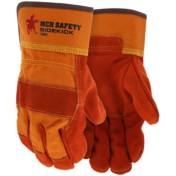 Mcr Safety Gloves, Sidekick-Prem Side Leather Palm Saf Cuff, 12PK 1680 - main